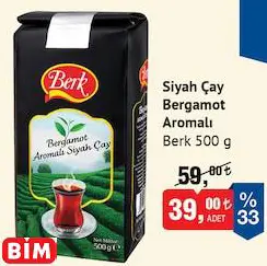 BERK SİYAH ÇAY BERGAMOT AROMALI 500 G